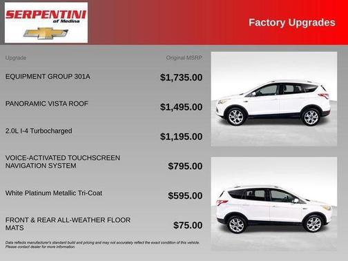 White Platinum Tri-Coat Metallic 2016 Ford Escape Titanium