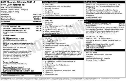 Wheatland Yellow 2026 Chevrolet Silverado 1500 LT