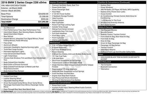Jet Black 2016 BMW 228 i xDrive
