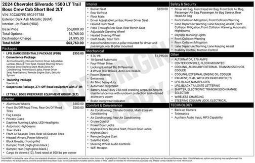 Dark Ash Metallic 2024 Chevrolet Silverado 1500 LT Trail Boss