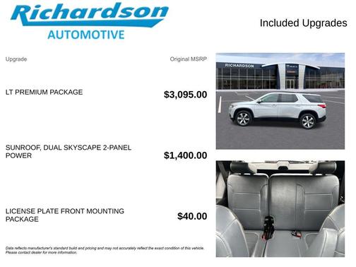 Silver Ice Metallic 2021 Chevrolet Traverse LT Leather