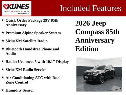 Diamond Black Crystal Pearlcoat 2026 Jeep Compass 85th Anniversary 4x4