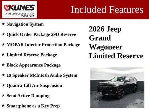 High Gloss Black 2026 Jeep Grand Wagoneer Limited Reserve 4x4