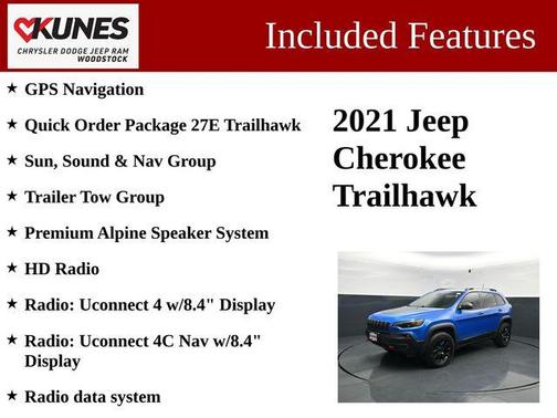 Hydro Blue Pearlcoat 2021 Jeep Cherokee Trailhawk
