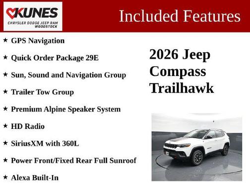 Bright White Clearcoat 2026 Jeep Compass Trailhawk