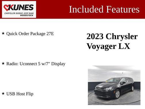 Brilliant Black Crystal Pearlcoat 2023 Chrysler Voyager LX