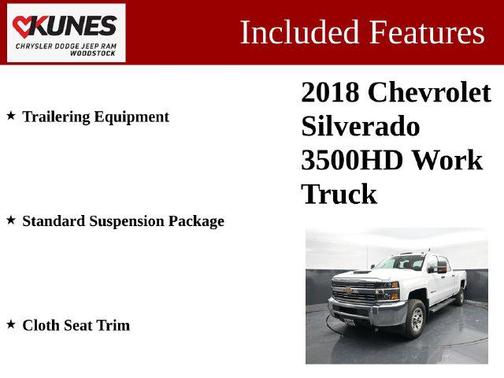 Summit White 2018 Chevrolet Silverado 3500 WT