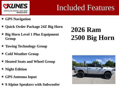 Silver Zynith 2026 RAM 2500 Big Horn Crew Cab 4x4 6'4' Box