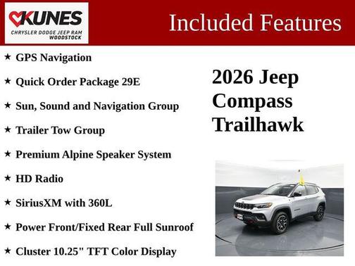 Silver Zynith Metallic Clearcoat 2026 Jeep Compass Trailhawk