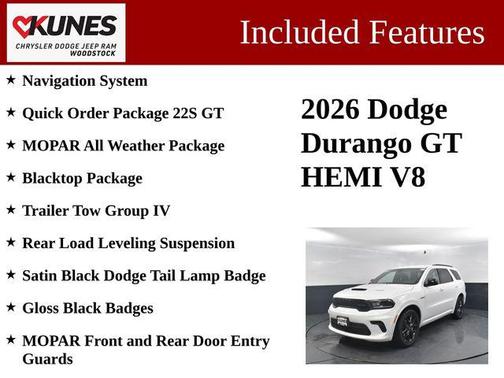 White Knuckle Clearcoat 2026 Dodge Durango GT HEMI V8