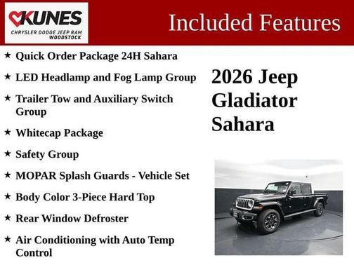 Black Clearcoat 2026 Jeep Gladiator Sahara 4x4