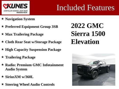 Onyx Black 2022 GMC Sierra 1500 Elevation