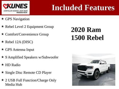 Bright White Clearcoat 2020 RAM 1500 Rebel
