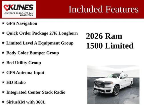Bright White Clearcoat 2026 RAM 1500 Longhorn