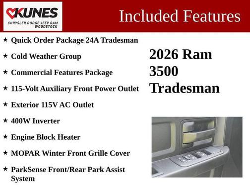 Bright White Clearcoat 2026 RAM 3500 Tradesman Crew Cab 4x4 8' Box