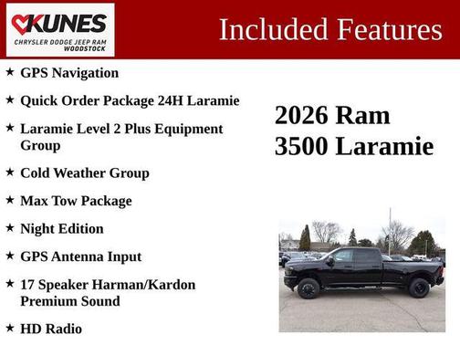 Diamond Black Crystal Pearlcoat 2026 RAM 3500 Laramie Crew Cab 4x4 8' Box