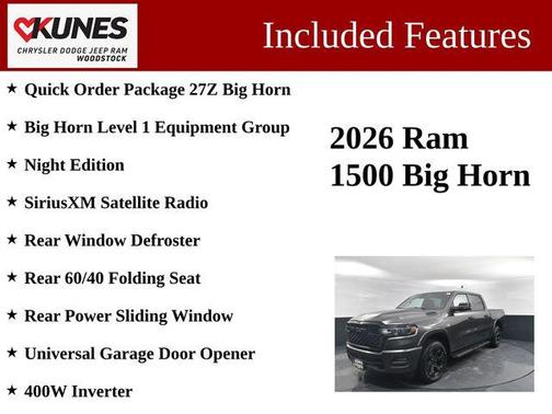 Granite Crystal Metallic Clearcoat 2026 RAM 1500 Big Horn/Lone Star