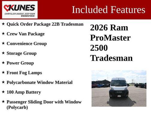 Bright White Clearcoat 2026 RAM ProMaster 2500 Tradesman