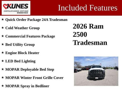 Bright White Clearcoat 2026 RAM 2500 Tradesman Crew Cab 4x4 8' Box