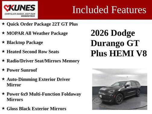 DB Black Crystal Clearcoat 2026 Dodge Durango GT Plus