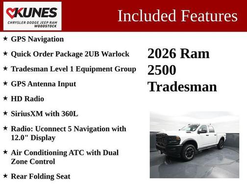 Bright White Clearcoat 2026 RAM 2500 Warlock Crew Cab 4x4 6'4' Box