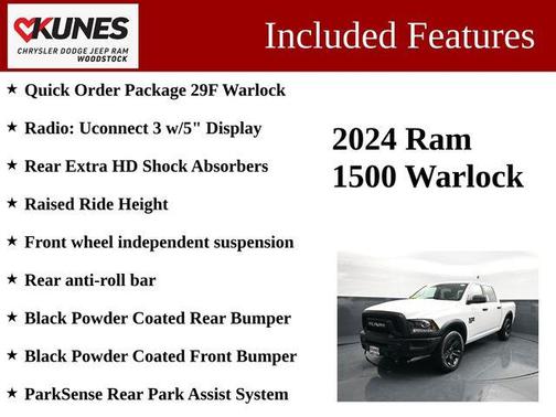 Bright White Clearcoat 2024 RAM 1500 Classic Warlock Crew Cab 4x4 5'7' Box