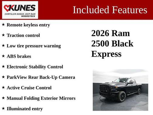 Diamond Black Crystal Pearlcoat 2026 RAM 2500 Black Express Crew Cab 4x4 6'4' Box
