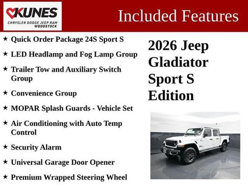 Bright White Clearcoat 2026 Jeep Gladiator Sport S