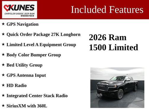 Diamond Black Crystal Pearlcoat 2026 RAM 1500 Longhorn