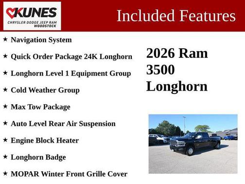 Diamond Black Crystal Pearlcoat 2026 RAM 3500 Longhorn
