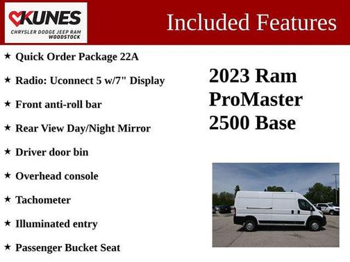 Bright White Clearcoat 2023 RAM ProMaster 2500 High Roof