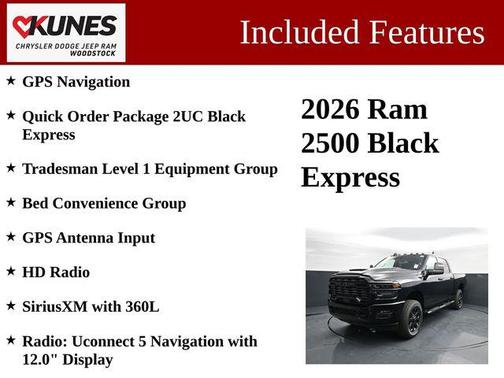 Diamond Black Crystal Pearlcoat 2026 RAM 2500 Black Express Crew Cab 4x4 6'4' Box