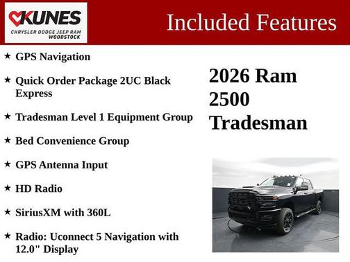 Diamond Black Crystal Pearlcoat 2026 RAM 2500 Black Express Crew Cab 4x4 6'4' Box