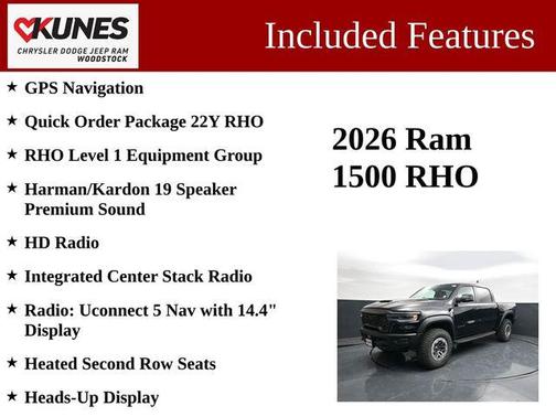 Diamond Black Crystal Pearlcoat 2026 RAM 1500 RHO Crew Cab 4x4 5'7' Box