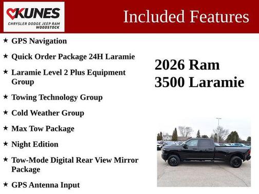 Diamond Black Crystal Pearlcoat 2026 RAM 3500 Laramie Crew Cab 4x4 8' Box