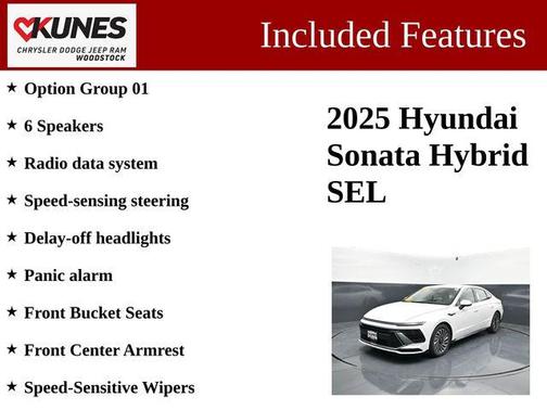 Serenity White 2025 Hyundai SONATA Hybrid SE