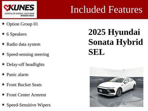 Serenity White 2025 Hyundai SONATA Hybrid SE