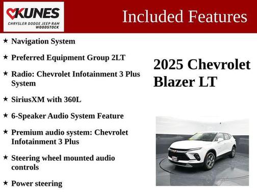 Summit White 2025 Chevrolet Blazer 2LT