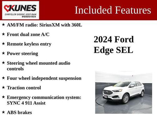 Oxford White 2024 Ford Edge SEL