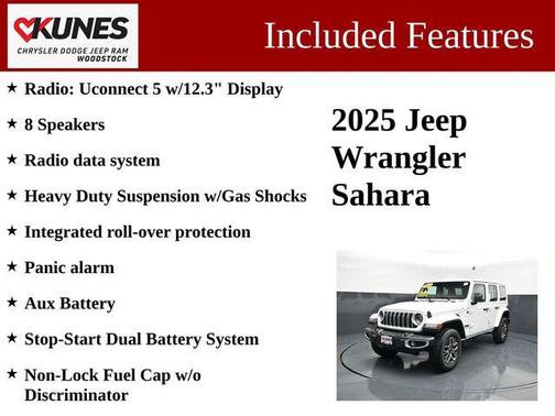 Bright White Clearcoat 2025 Jeep Wrangler 4-Door Sahara 4x4