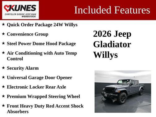 Anvil Clearcoat 2026 Jeep Gladiator Willys 4x4