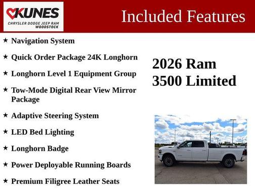 Bright White Clearcoat 2026 RAM 3500 Longhorn