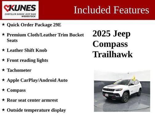 Bright White Clearcoat 2025 Jeep Compass Trailhawk