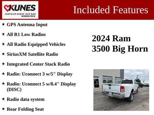 Bright White Clearcoat 2024 RAM 3500 Big Horn Crew Cab 4x4 8' Box