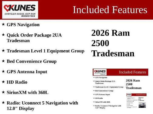 Bright White Clearcoat 2026 RAM 2500 Tradesman Crew Cab 4x4 8' Box
