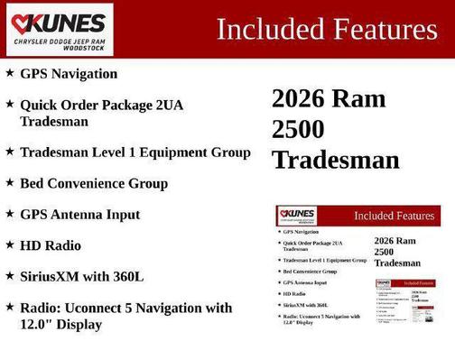 Bright White Clearcoat 2026 RAM 2500 Tradesman Crew Cab 4x4 8' Box