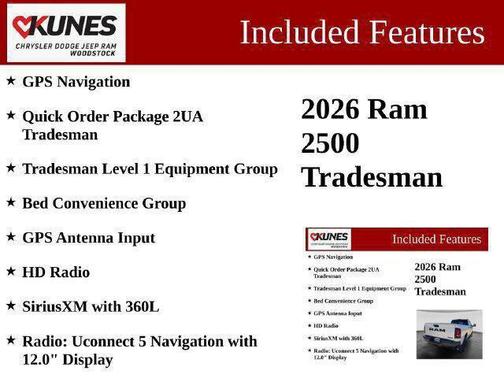 Bright White Clearcoat 2026 RAM 2500 Tradesman Crew Cab 4x4 8' Box