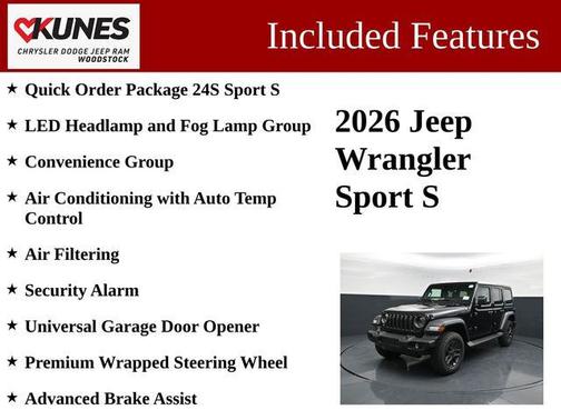 Black Clearcoat 2026 Jeep Wrangler Sport S