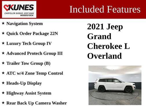 Bright White Clearcoat 2021 Jeep Grand Cherokee L Overland