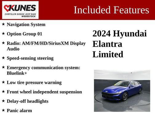 Intense Blue 2024 Hyundai ELANTRA Limited